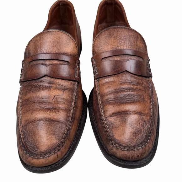 Franco Cuadra Shoes Mens Size 27.5 Brown Leather Loafers Slip‎ On Shoes main image 9